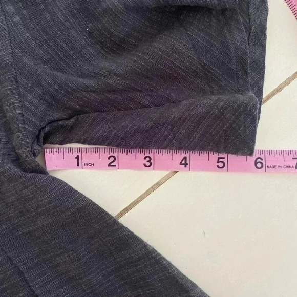 Blu Pepper Linen Cotton Top Womens Medium Gray 3/4 Ruffle Bell Sleeve NWT - Picture 7 of 8